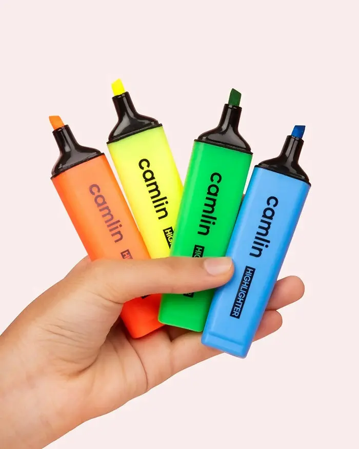 Camlin 5-Pack Assorted Highlighters In Vibrant Colors 1