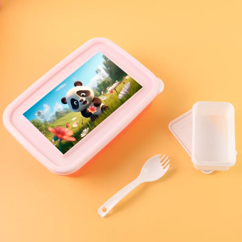 Cartoon-Printed Kids’ Lunch Box Set – Vibrant Mix-Design Bento Container 1