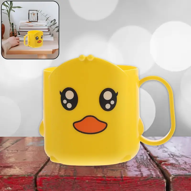 Cartoon-Themed Plastic Toothbrush Cup – Single-Piece Bathroom Storage 1
