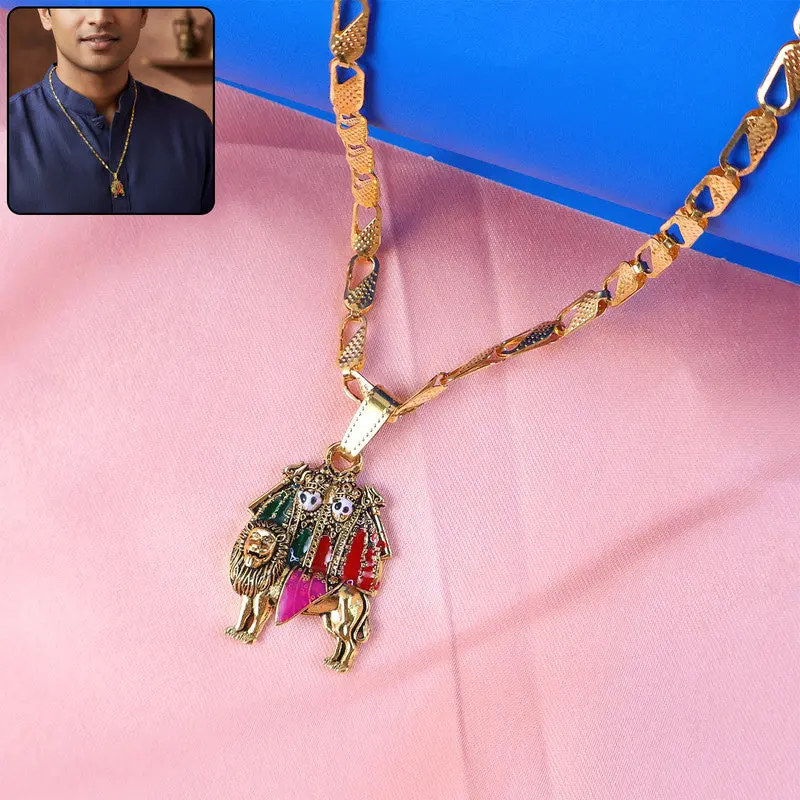 Chamunda Mata Sacred Pendant Necklace On Stylish Designer Chain 1