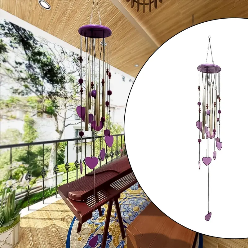 Charming Smiley-And-Hearts Themed Wind Chime For Indoor Or Outdoor Use 1