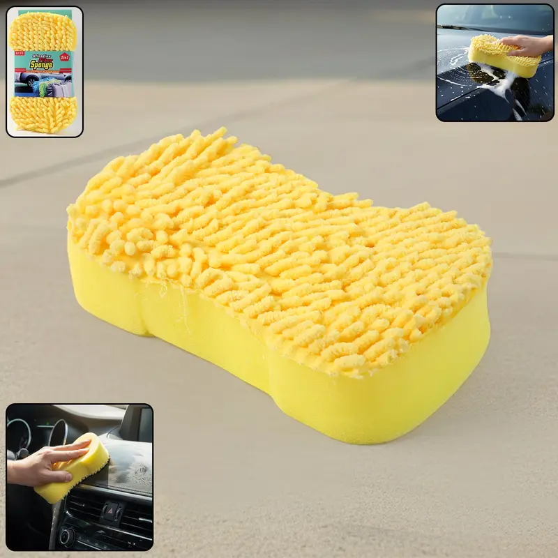 Chenille Microfiber Car Wash Sponge – Gentle, Lint-Free Cleaning Tool For Auto Detailing 1