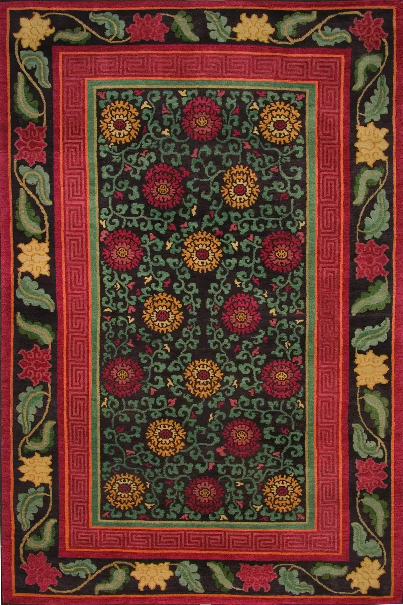 Chrysanthemum Medallion Design Rug 1