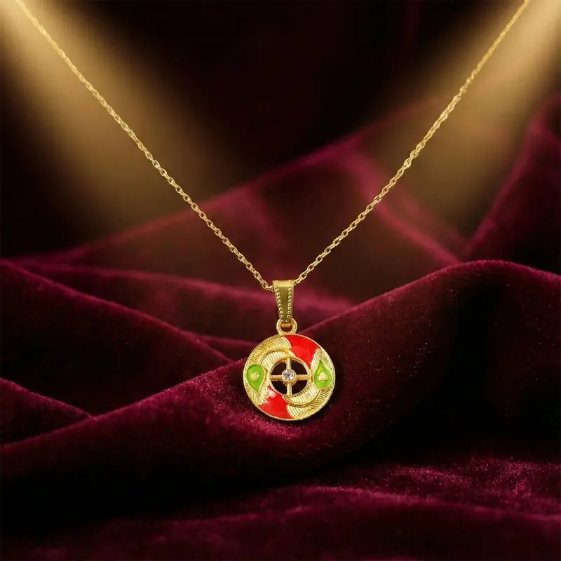 Circular Motif Pendant Necklace – Modern Gold Chain With Clean, Balanced Aesthetic 1