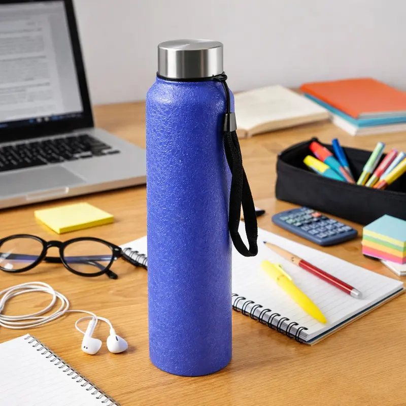 Classic Blue Stainless Steel Water Bottle – 1000Ml Leak-Proof Travel Tumbler (1 Pc) 1