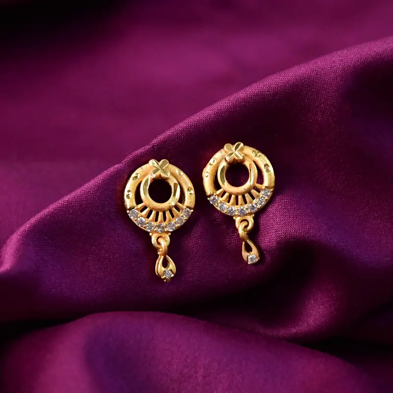 Classic Circular Drop Earrings – Crystal-Accented Design For Evening Glamour 1