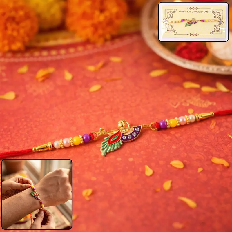 Classic Traditional Rakhi – Handwoven Cotton Thread With Cultural Symbolic Charms 1
