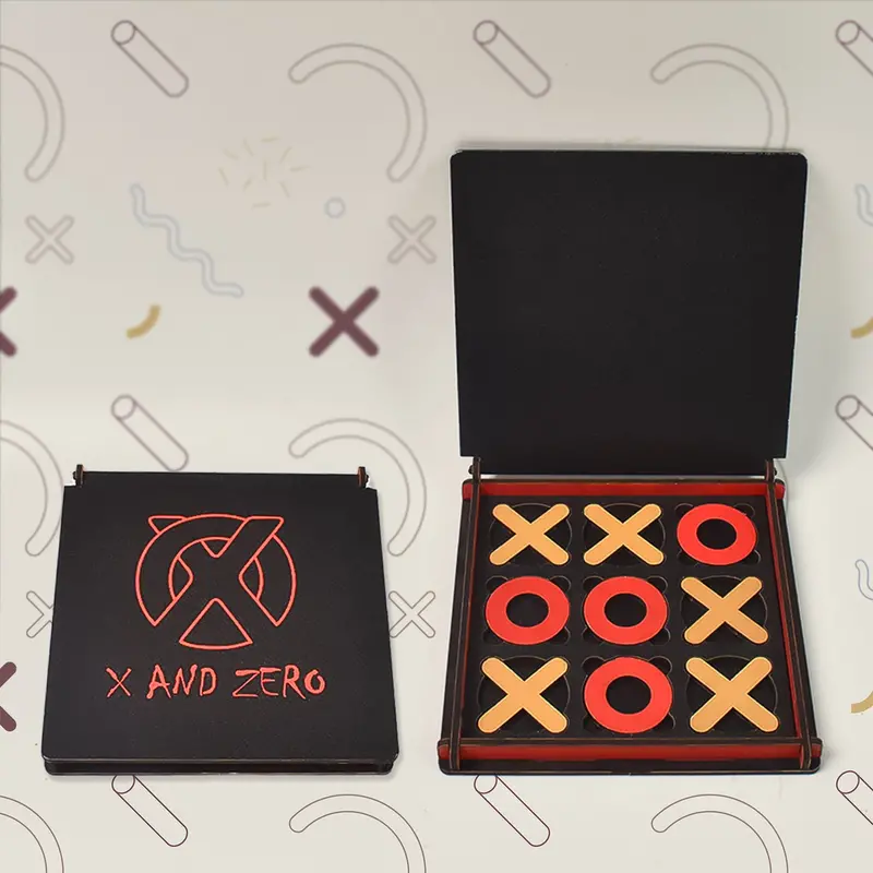 Classic Wooden Tic-Tac-Toe And Zero Game Set – Strategy Board Game 1