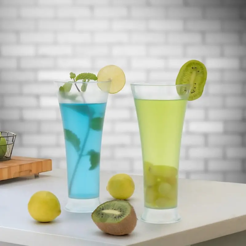 Clear 300Ml Plastic Drinkware Set – 6-Piece Stylish Glasses For Falooda, Juice & Water 1