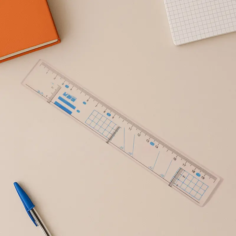 Clear Acrylic Geometry Ruler – Multi-Angle Measuring Tool For Students & Crafters 1
