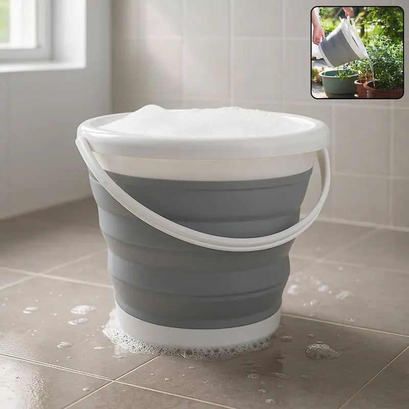 Collapsible Cleaning Bucket – Portable Foldable Pail For Travel & Car Wash 1