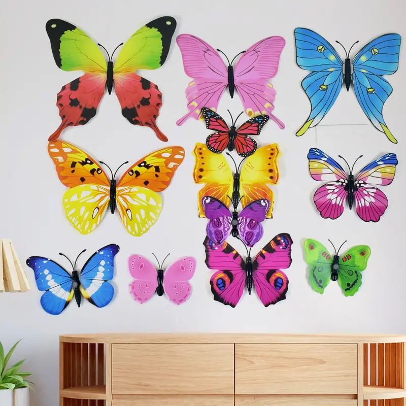 Colorful Butterfly Wall Decals – Removable Vinyl Sticker Set (12 Pcs) 1