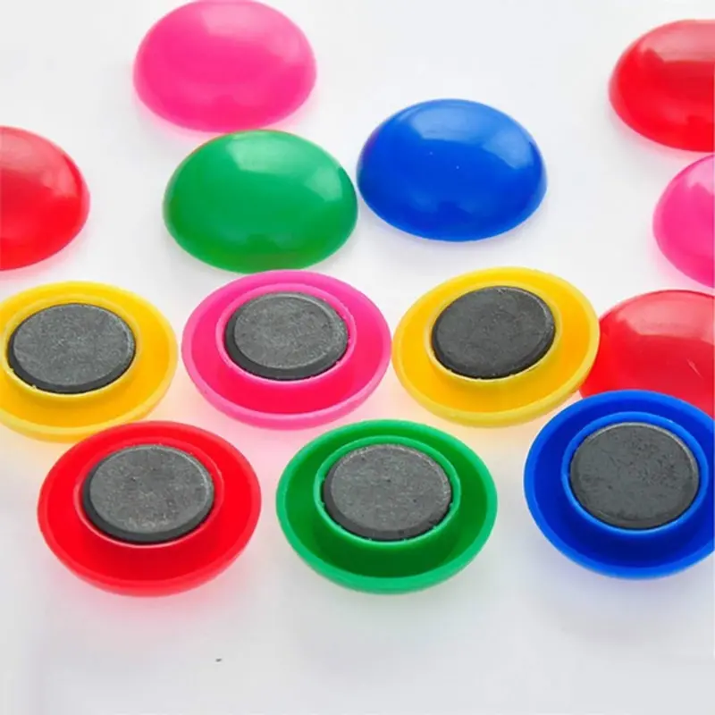 Colorful Circular Plastic Magnet Buttons – Assorted-Hue Board Accessories 1