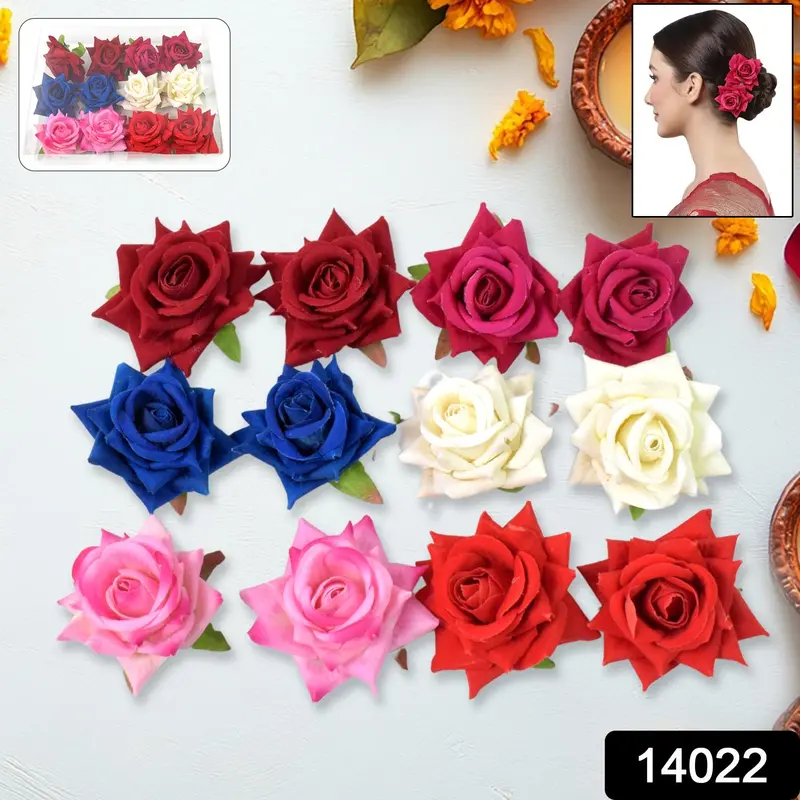 Colorful Floral Hair Pins – Assorted Flowing Flower Design Clips For Everyday Style (12-Pack) 2