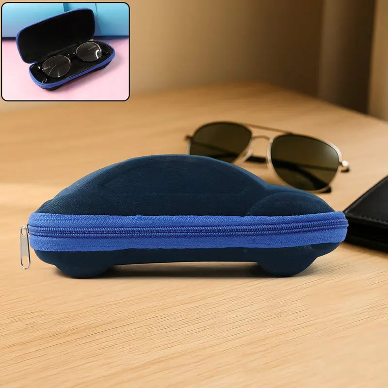 Compact Car-Shaped Sunglasses Case With Soft Lining – Portable Eyewear Organizer 1