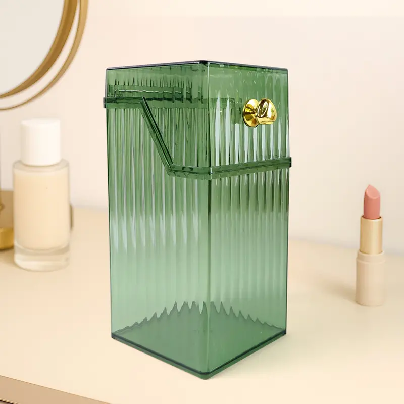 Compact Flip-Lid Plastic Storage Box – Clear Square Organizer 1