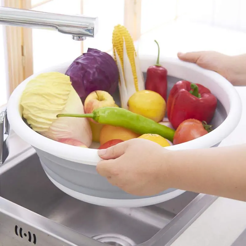 Compact Foldable Travel Wash Basin For Clothing, Produce, And On-The-Go Cleaning 1