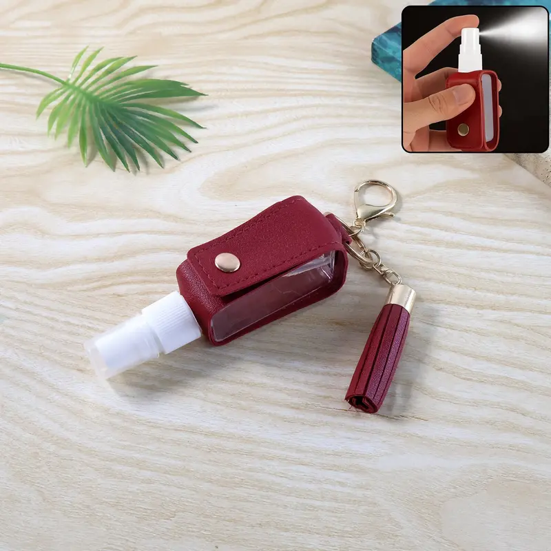 Compact Hand Sanitizer Keychain Holder With Decorative Tassel (1 Piece) 1