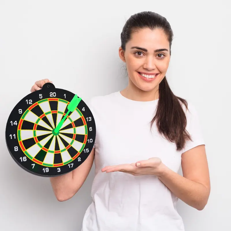 Compact Magnetic Dartboard Set With Soft-Tip Darts For All Ages 1