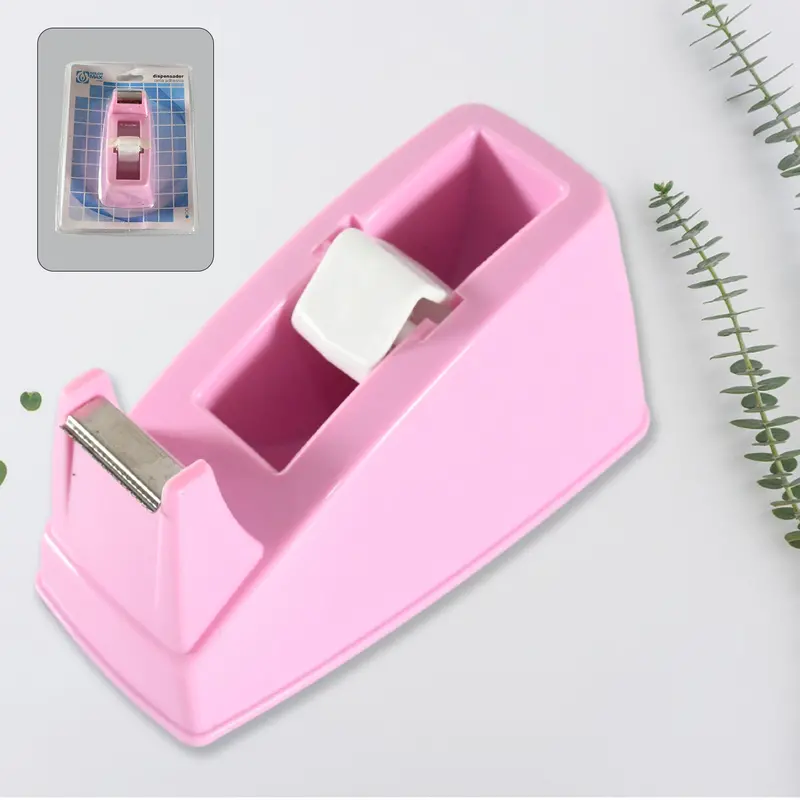 Compact Plastic Tape Dispenser With Integrated Cutter – Office & Home Use (1 Unit) 1
