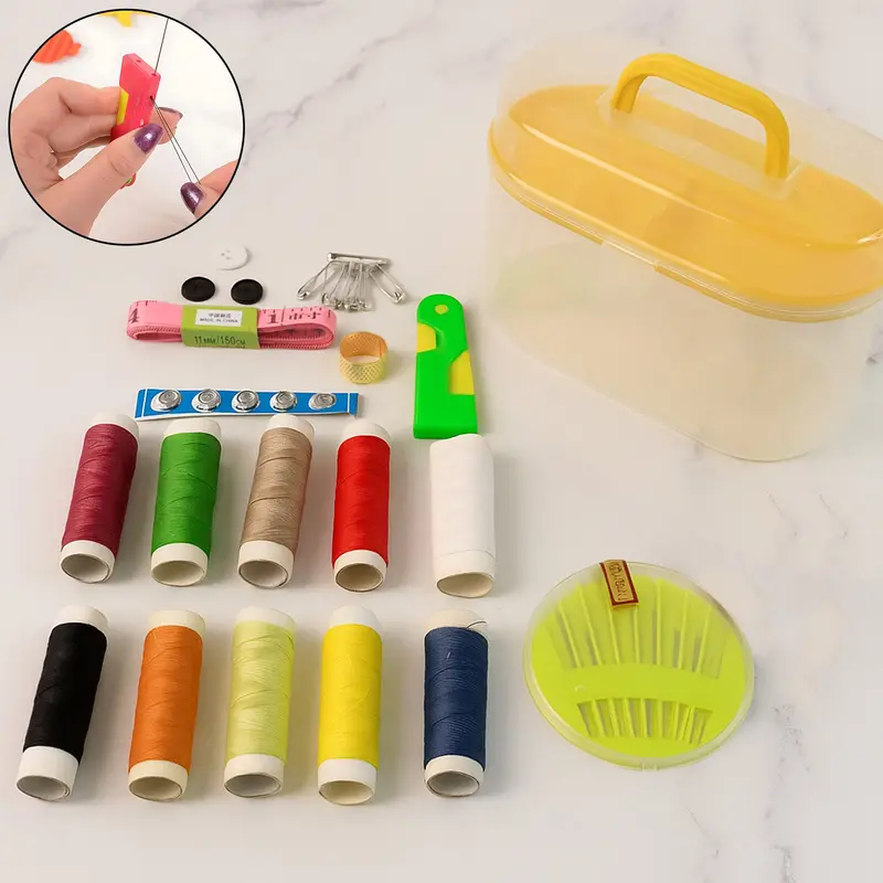 Compact Travel Sewing Kit – Double-Layer Portable Hand-Stitching Box 1