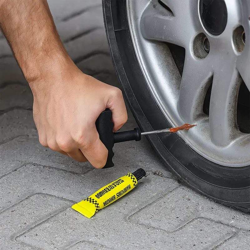 Compact Tyre Seal Repair Kit – 5-Piece With 3 Plug Strips 1