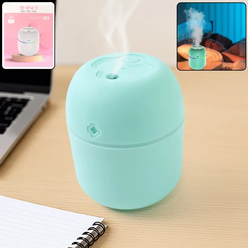 Compact Usb-Powered Cool Mist Humidifier With Night Light & Aromatherapy Support 1