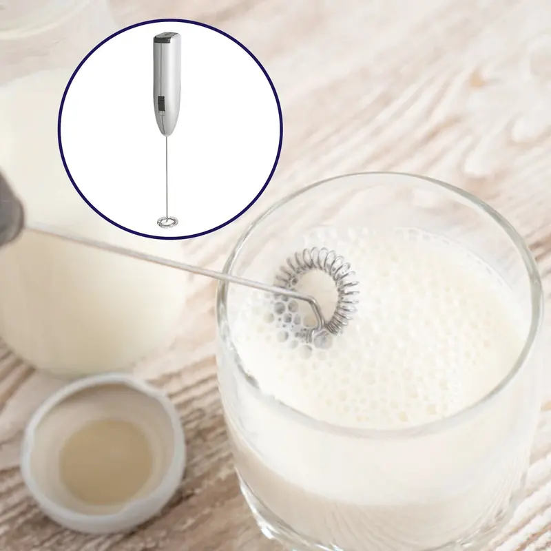 Cordless Electric Milk Frother Wand For Hot/Cold Latte & Coffee (Batteries Not Included) 1