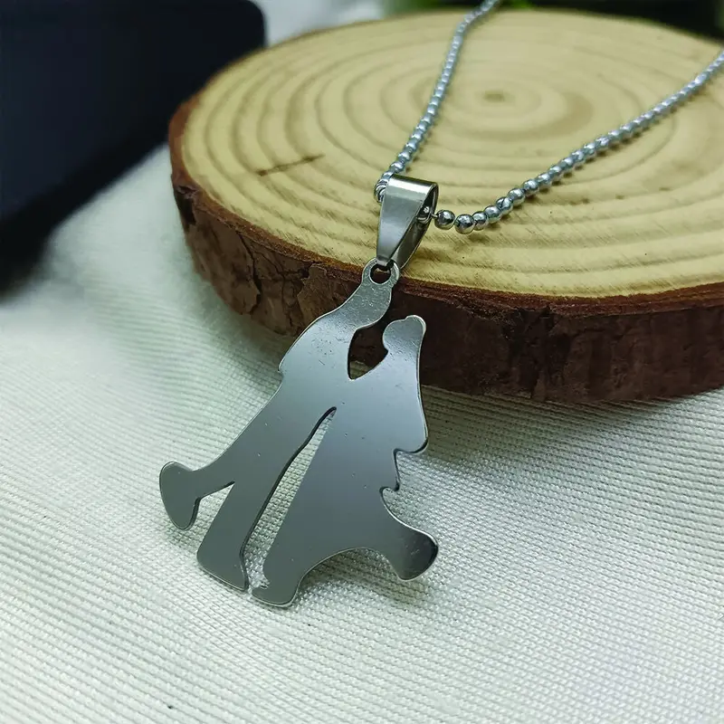 Couple Love Pendant Necklace – Matching Unisex Chain Set 1