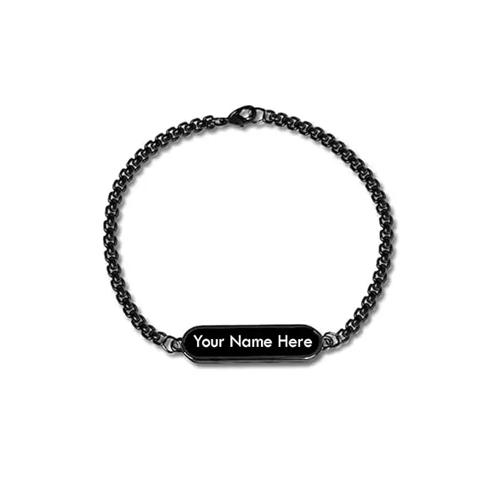Customizable Black Matte Bracelet – Sleek Adjustable Keepsake Accessory 1