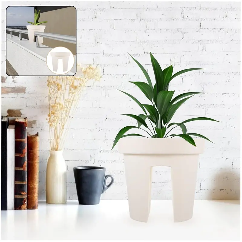 Decorative Bling Flowerpot – Stylish Balcony Planter With Creative Floral Design 1