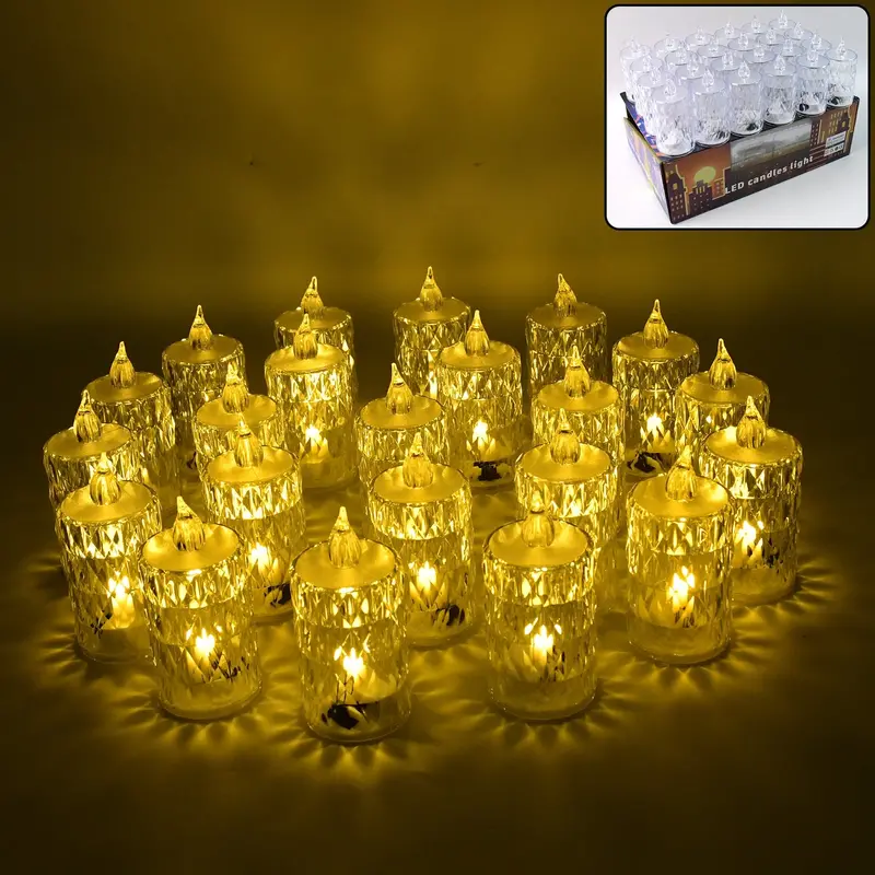 Decorative Led Tea Lights – 24-Piece Flameless Candles For Diwali & Home Ambience 1