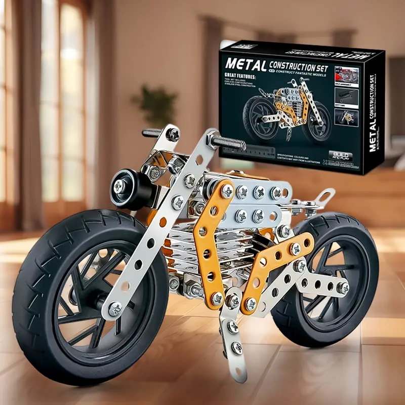 Diy Metal Bicycle Building Kit – Educational Engineering Toy For Kids (162-Piece Set) 1