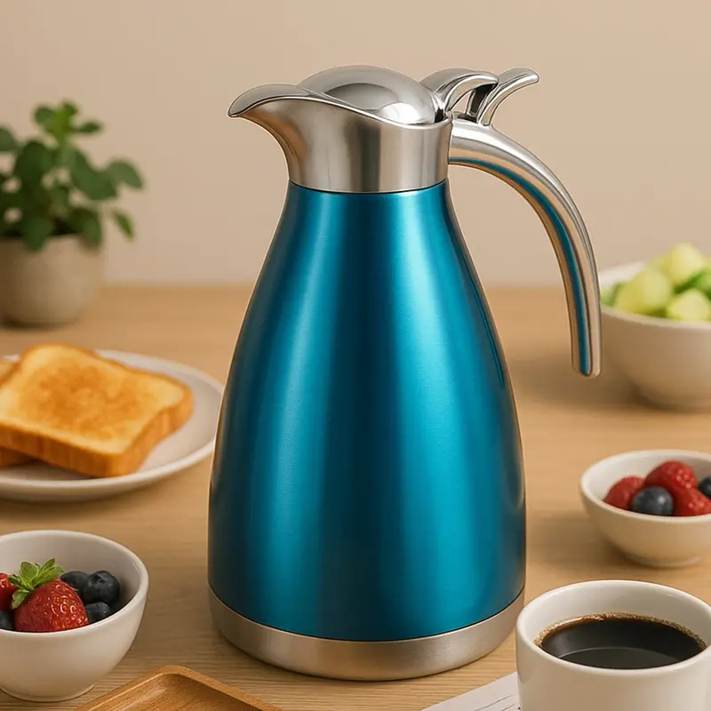 Double-Walled Stainless Steel Vacuum Kettle – 2L Thermos Jug For Hot & Cold Beverages 1