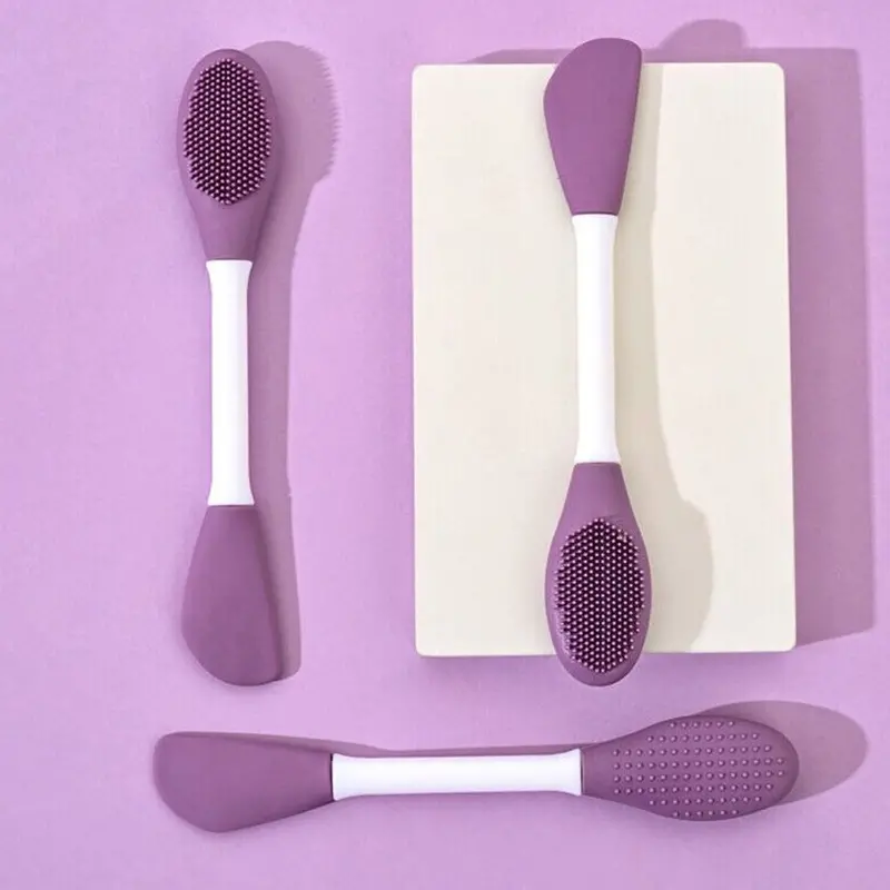 Dual-Ended Silicone Face Brush – For Cleansing, Exfoliation & Mask Application 1