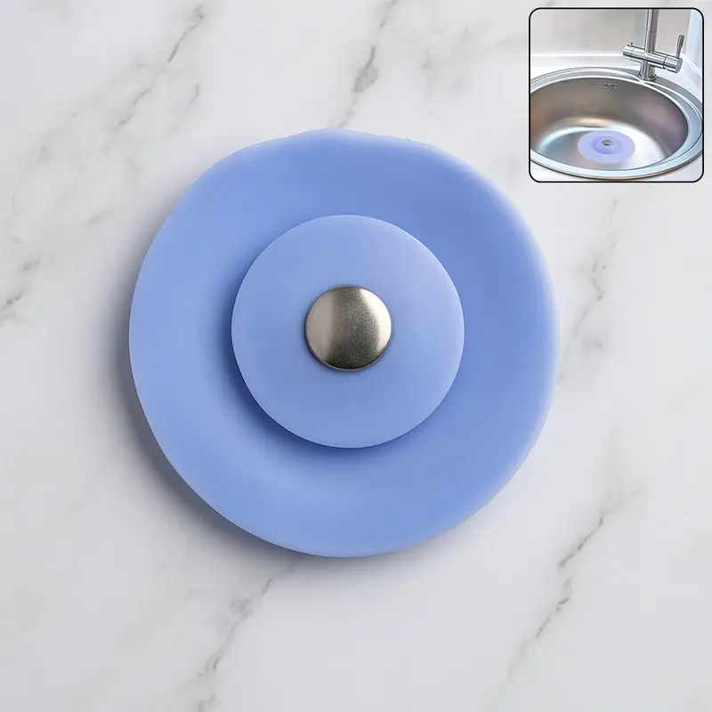 Dual-Function Blue Silicone Sink Cover & Drain Sealer – Multi-Color Design 1