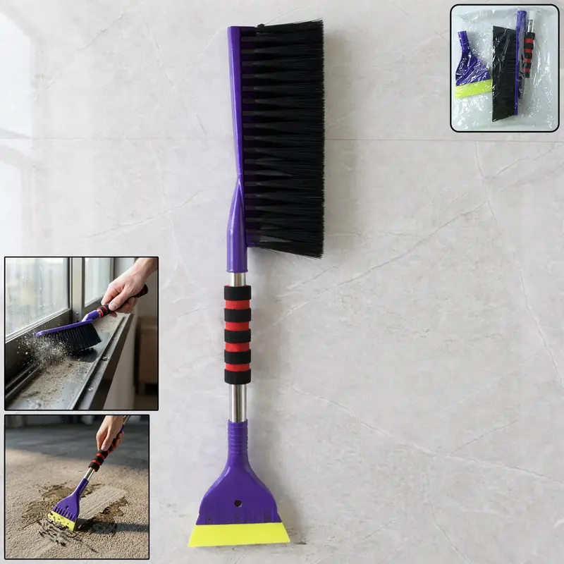 Dual-Function Cleaning Brush With Built-In Scraper – 69 Cm Ergonomic Handle 1
