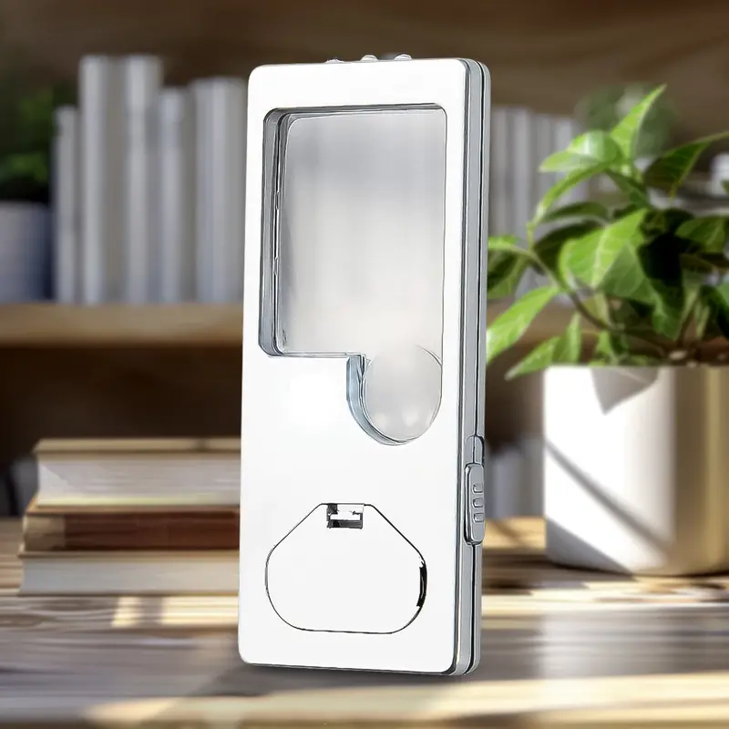 Dual-Lens Led Magnifier – 3X & 10X Pocket Magnifying Glass With Built-In Light (1 Piece) 1