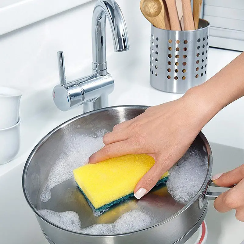 Dual-Sided Scrub Sponge – Heavy-Duty Kitchen & Bathroom Cleaning Pad 1