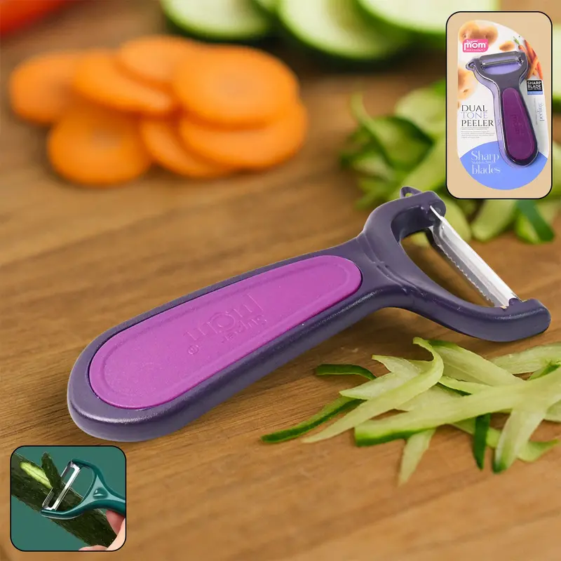 Dual-Tone Ergonomic Vegetable Peeler – Supermom Precision Stainless Steel Blade 1