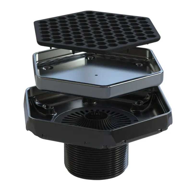 Ebbe Hex Tile-In Linear Drain With Hexagonal Grate 1