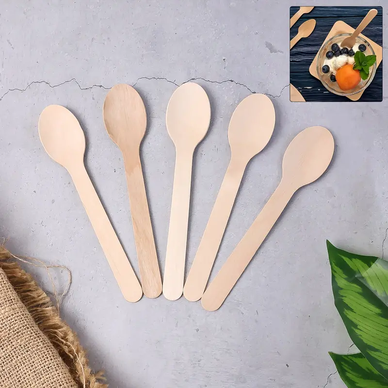 Eco-Friendly 160Mm Wooden Spoon – Sustainable Serving Utensil (30-Pack) 1