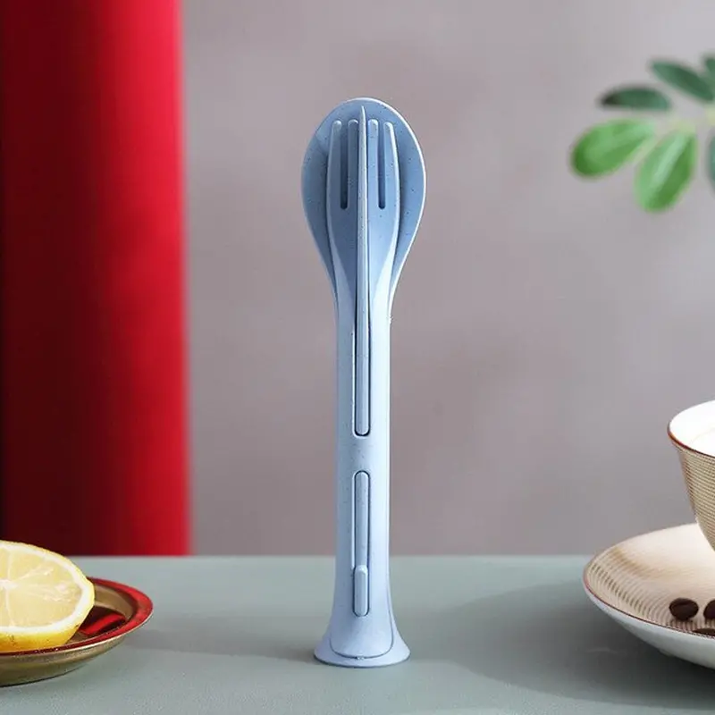 Eco-Friendly 3-In-1 Utensil Set – Reusable Spoon, Fork & Knife (Three-Piece Pack) 1