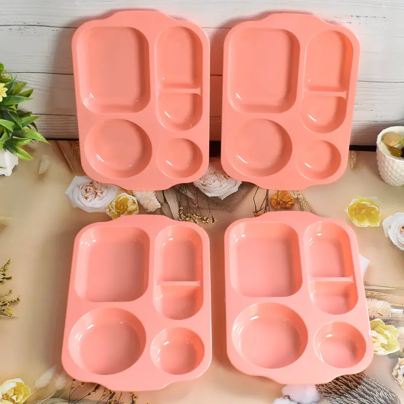 Eco-Friendly 5-Compartment Food Plate – Unbreakable Biodegradable Design 1