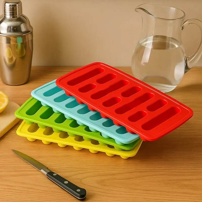 Elegant 4-Cavity Ice Cube Tray – Flexible Silicone Mold For Gourmet Ice, Cocktails & More 1