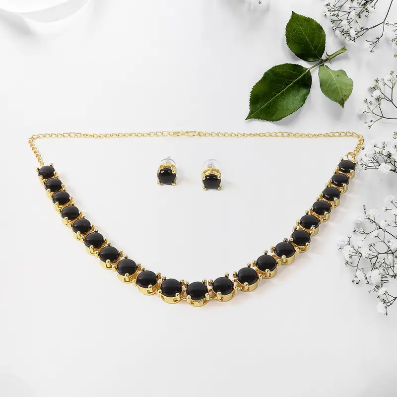 Elegant American Diamond Gold-Plated Necklace Set 1