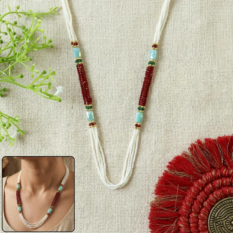 Elegant Handmade Pearl Mala Necklace – Classic Traditional Ethnic Jewelry For Women 1