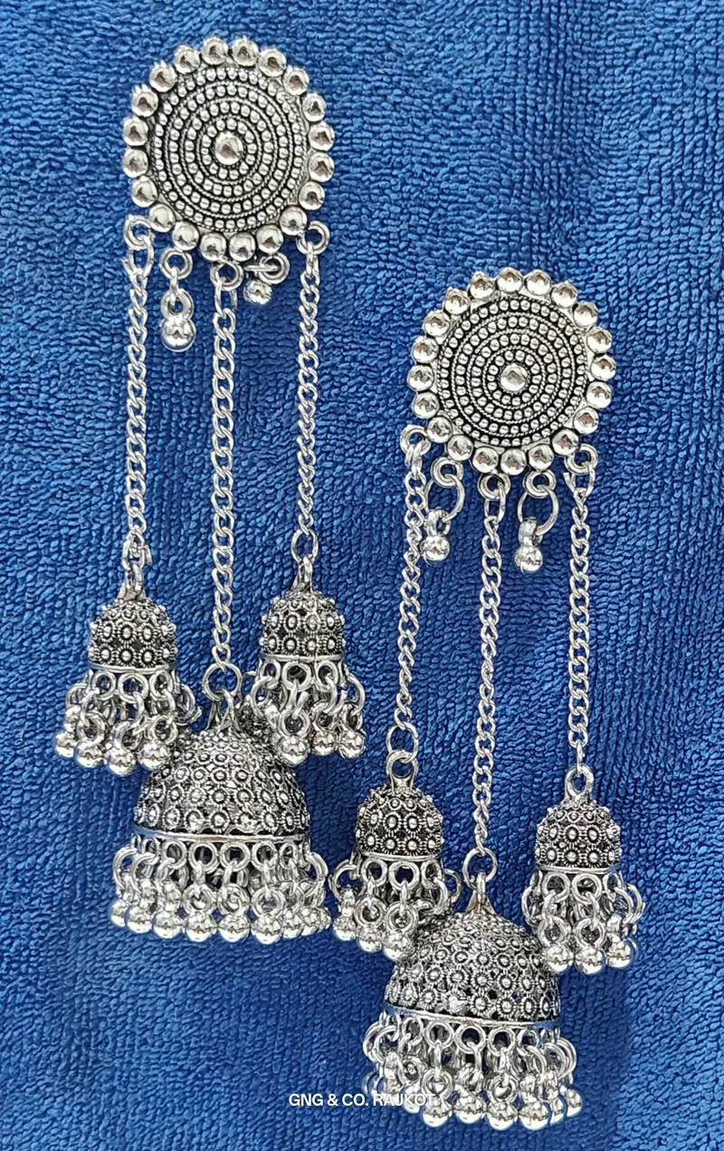 Elegant Silver Jhumka Earrings For Traditional And Contemporary Wear 1