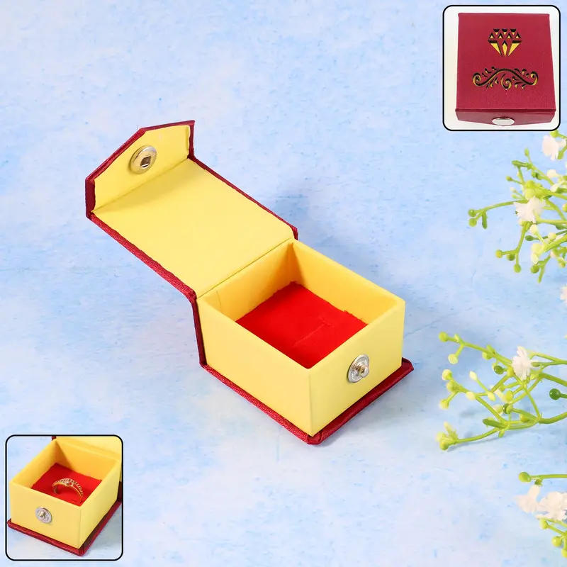 Elegant Velvet Ring Gift Box – Soft-Cushioned Display Container For Fine Jewelry 1