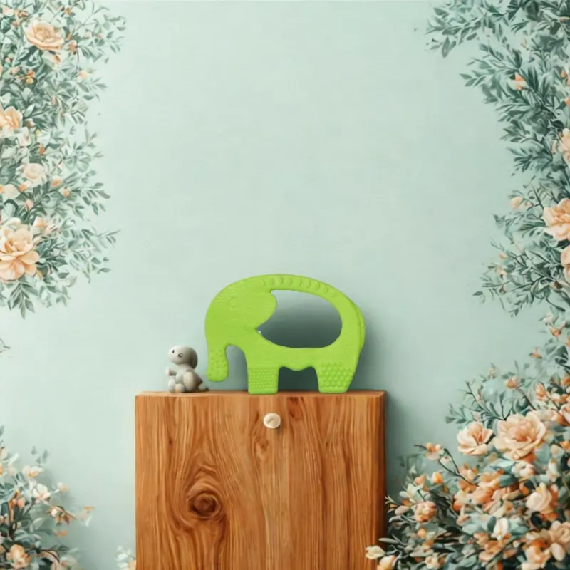 Elephant-Shaped Silicone Baby Teether – Gentle Gum Relief Toy 1